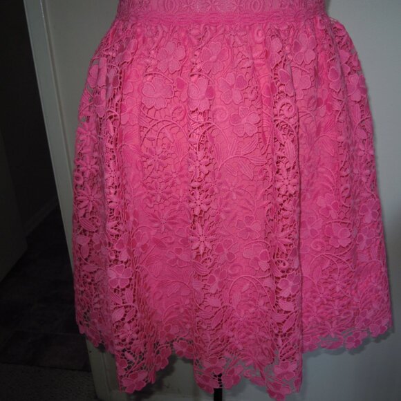 Alice + Olivia designer Pink Fit & Flare Lace Dress SIZE 0 New w/o Tags - Picture 5 of 11